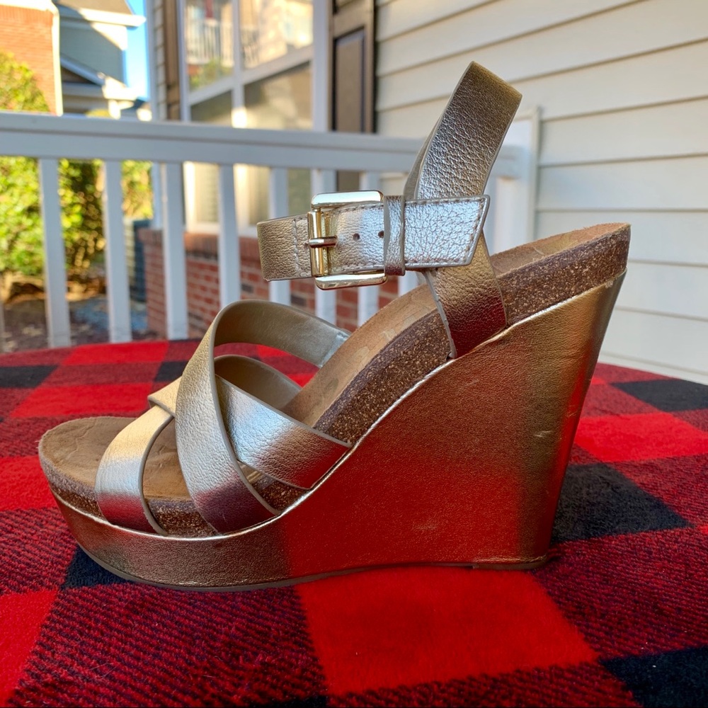Sam Edelman Platinum Wedges